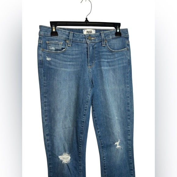 Paige Distressed Blue Kylie Crop Skinny Jeans Size 29 in Nora Destructed - Picture 4 of 14